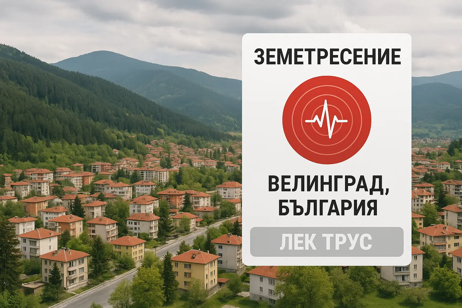 Слабо земетресение разлюля Велинград