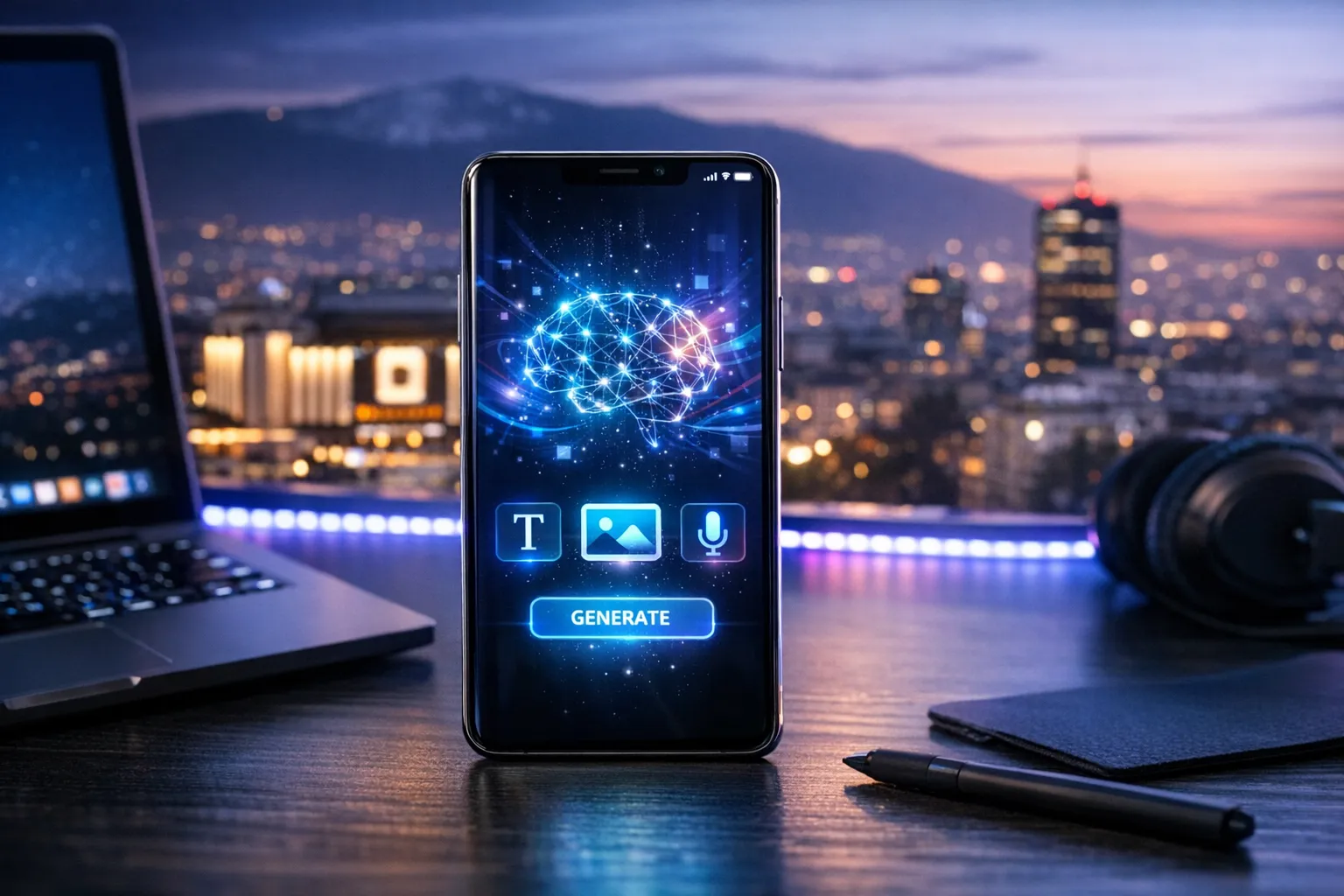 iPhone 16 с активирани функции на Apple Intelligence и меню за избор на език в iOS